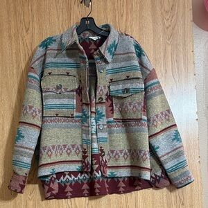 LA MIEL Multicolor Geometric Knit Jacket